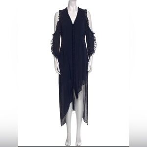 marna tiered midi tie strap dress ALICE + OLIVIA Marna Tiered Midi Tie Strap Dress